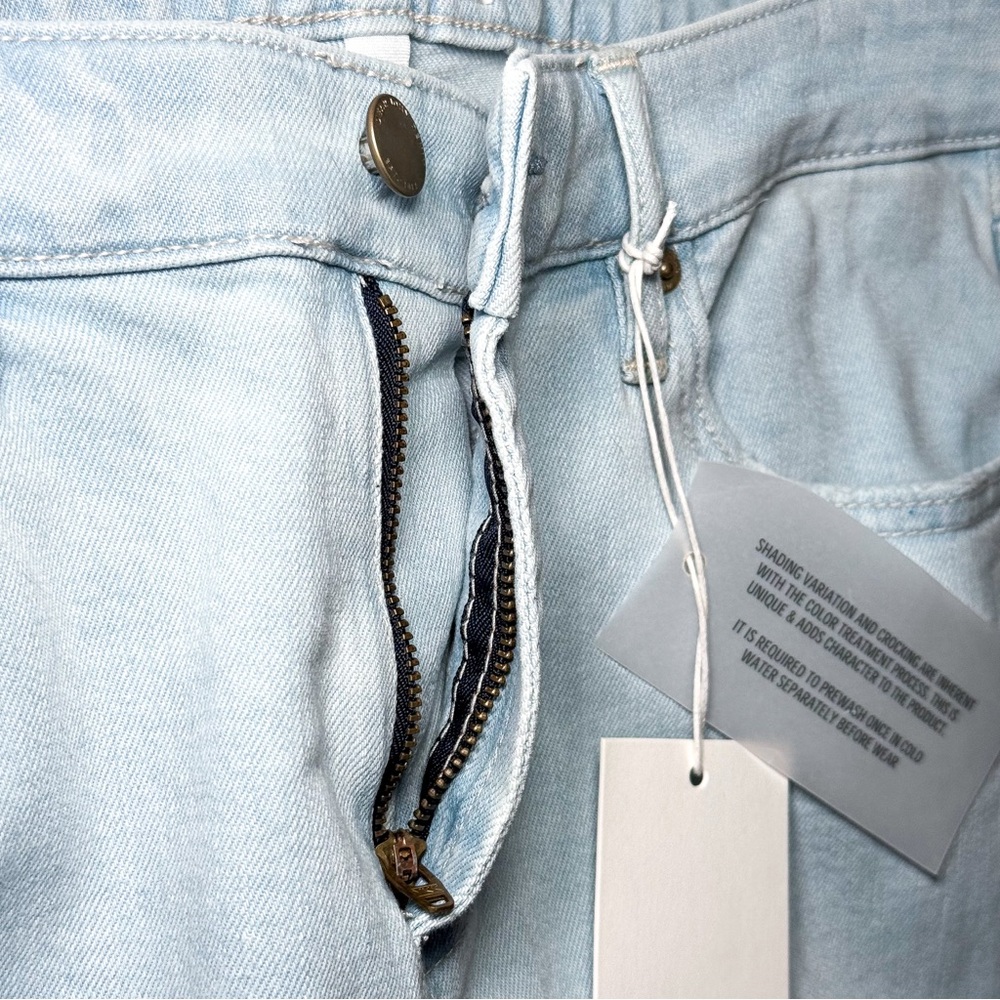 Dear John Blaire Straight Leg Jeans High Rise Light Wash 31x28 Ankle Raw Hem NWT - Picture 12 of 14